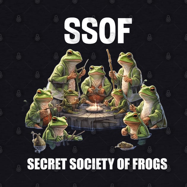 Funny Frogs Secret Society Of Frogs by Merchweaver